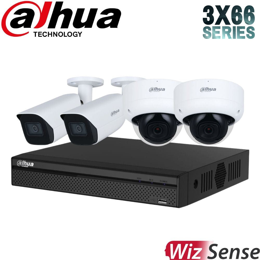 Dahua 3X66 Security System: 4CH 8MP Lite NVR, 2 x 8MP Bullet 2 x 6MP Dome, Starlight, SMD 4.0, AI SSA