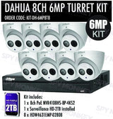 Dahua 8 Channel Security Kit: 8MP (4K Ultra HD) NVR, 8 X 6MP Turret Cameras, 2TB HDD